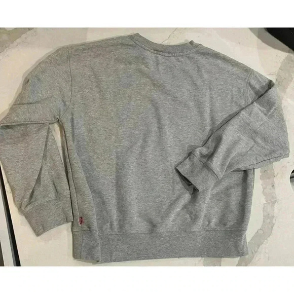 Levi's Women's Gray Logo Crewneck Pullover Sweatshirt Size Medium - Picture 6 of 6